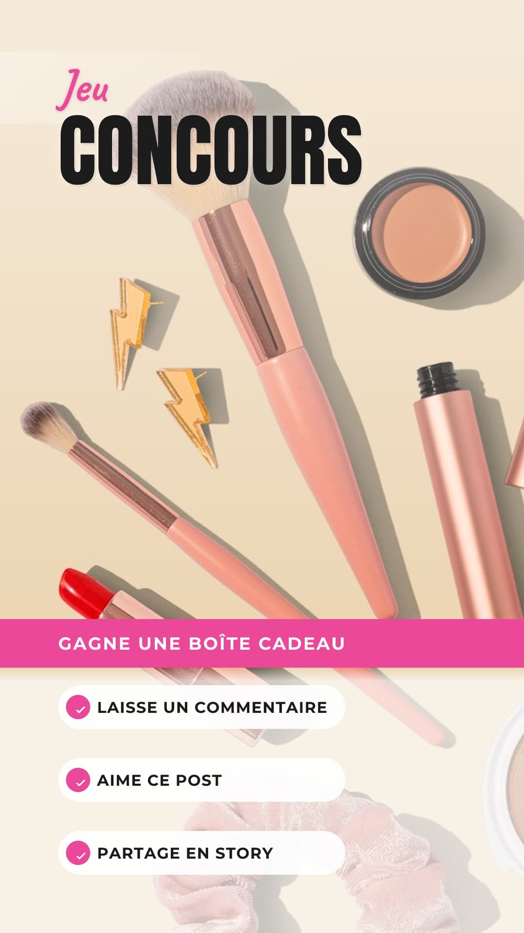 Reel Instagram — jeu-concours beauté